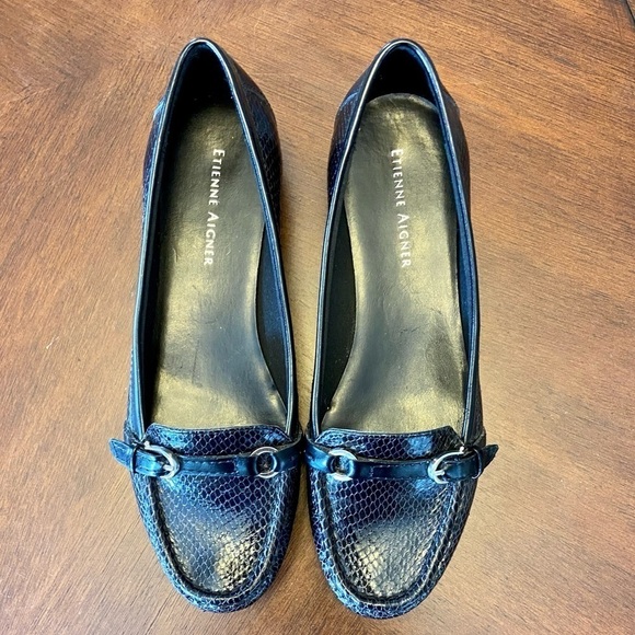 Etienne Aigner Faux Snakeskin Emry Loafers 6.5 - Picture 3 of 13